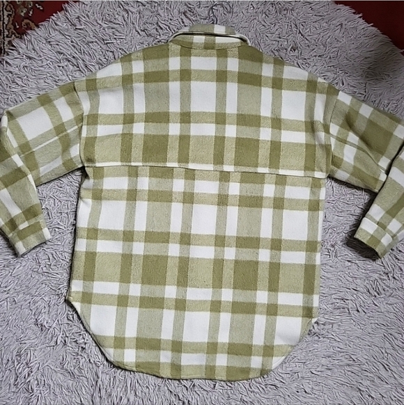 12th Tribe Green Plaid Oversized Shacket Size XS/S - Picture 9 of 9